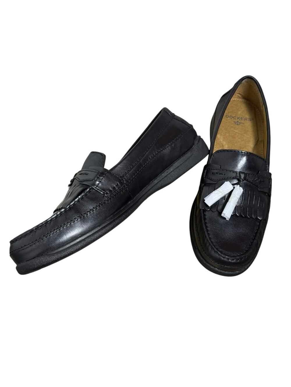 Dockers Men’s Sinclair Black Leather Tassel Kiltie Loafers Size 10 M